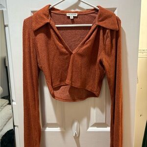 Earthbound Rust Ribbed Women's Top